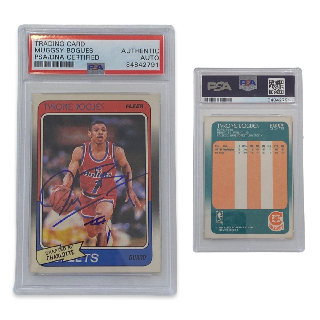 1988-89 Muggsy Bogues Fleer #13 Autographed PSA Auto Authentic