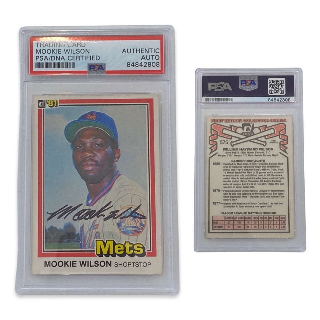 1981 Mookie Wilson Donruss #575 Autographed PSA Auto Authentic