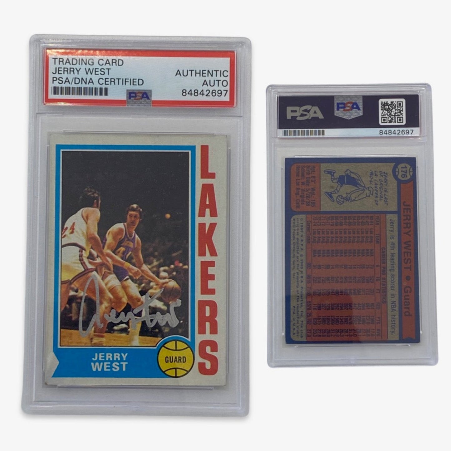 1974-75 Jerry West Topps #176 Autographed PSA Auto Authentic