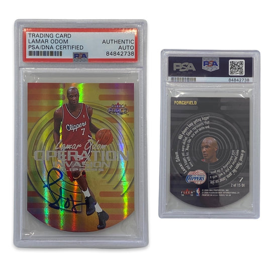 2000 Lamar Odom Fleer Force Operation Invasion /15 Autographed PSA Auto Authentic Clippers COA