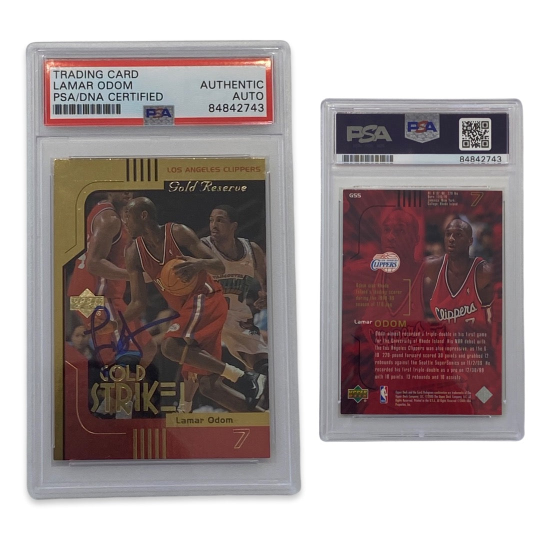 2000 Lamar Odom Upper Deck Gold Strike Autographed PSA Auto Authentic COA