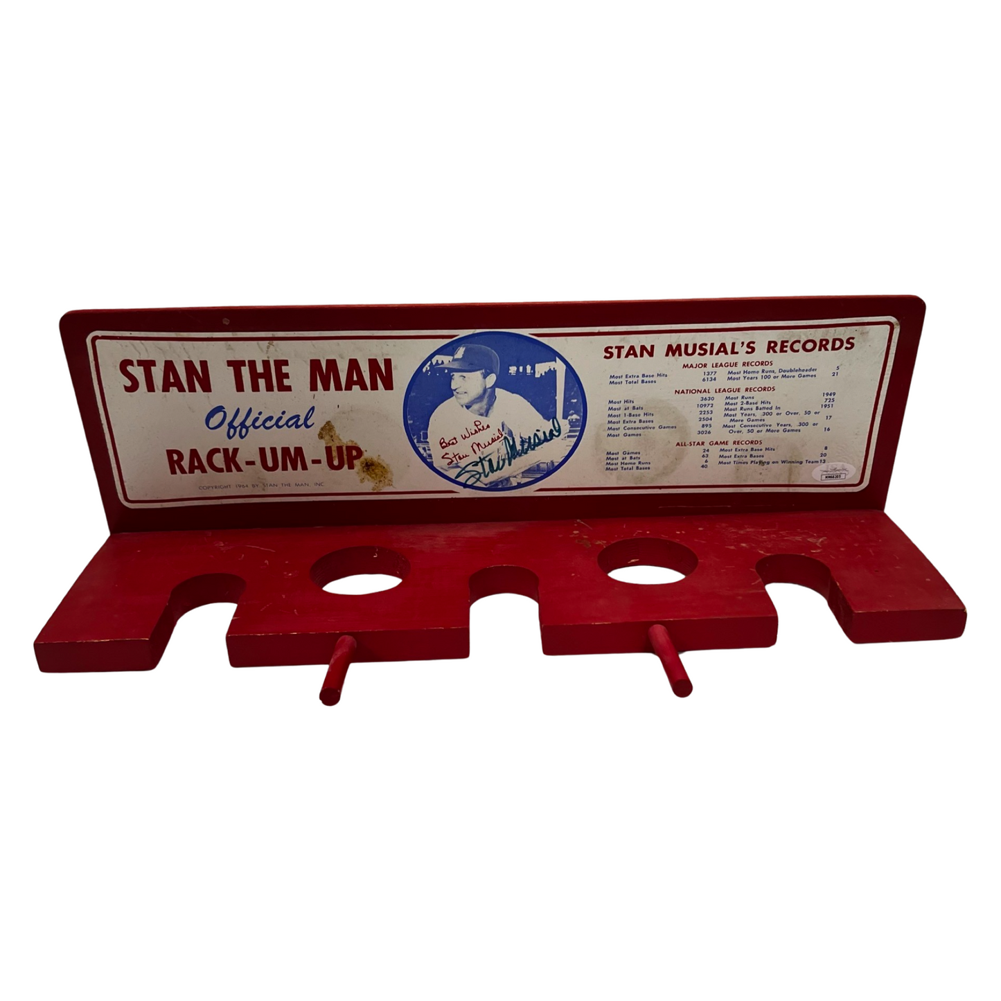 Stan Musial Autographed St Louis Cardinals Stan The Man Bat Rack JSA