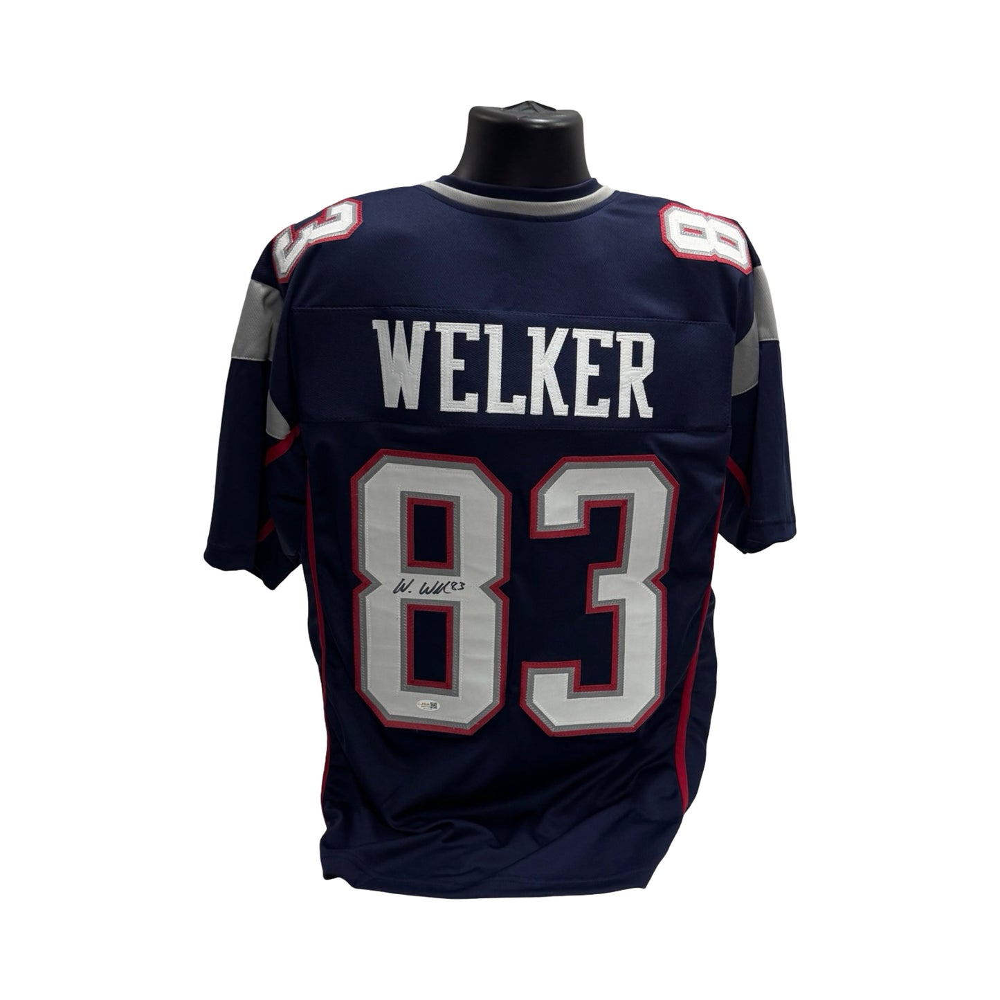 Wes Welker Navy Blue New England Patriots Autographed Jersey JSA
