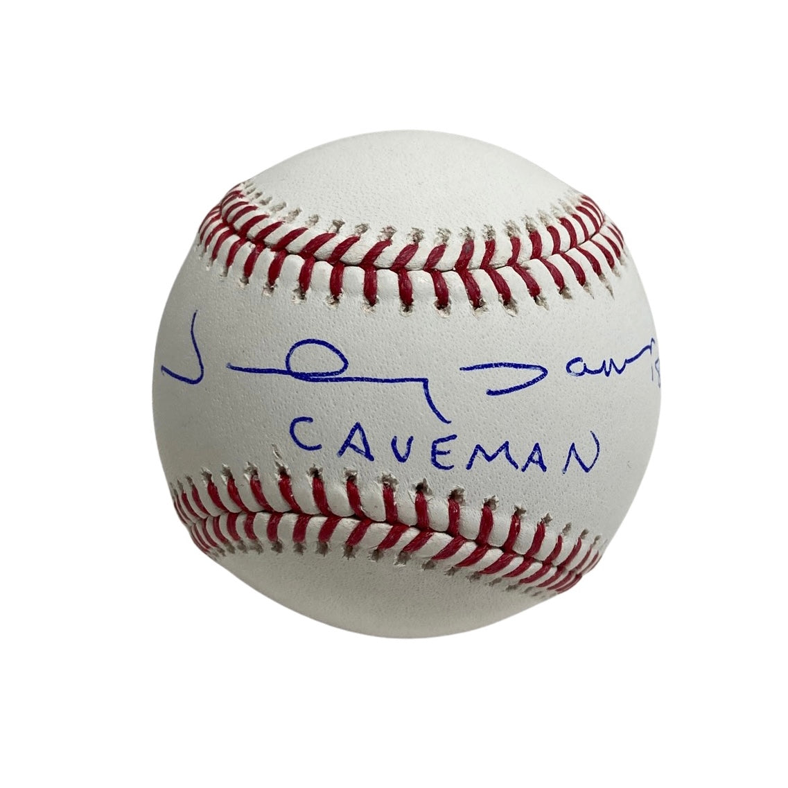 Johnny Damon Autographed OMLB Caveman Inscription Steiner CX