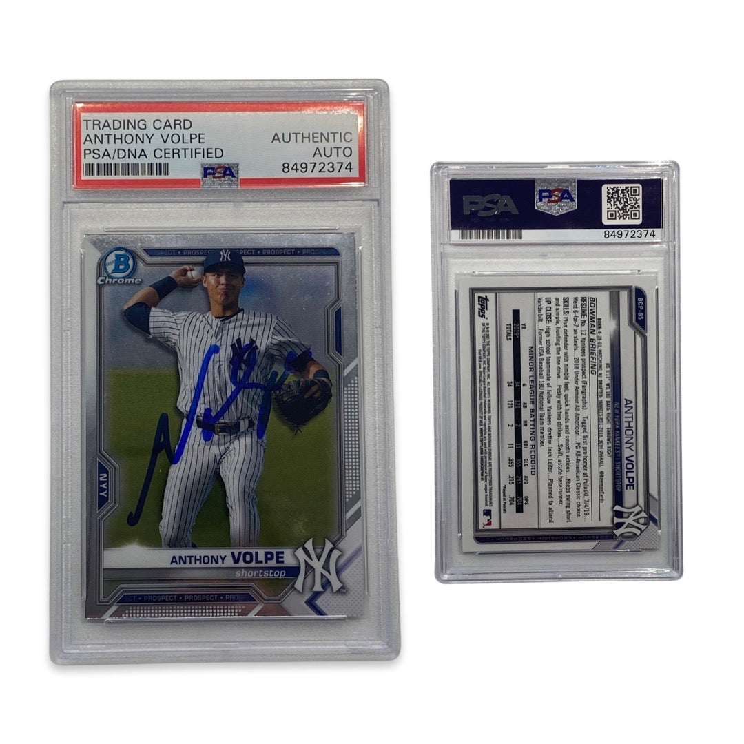 2021 Anthony Volpe Bowman Chrome #BCP-85 Autographed PSA Auto Authentic