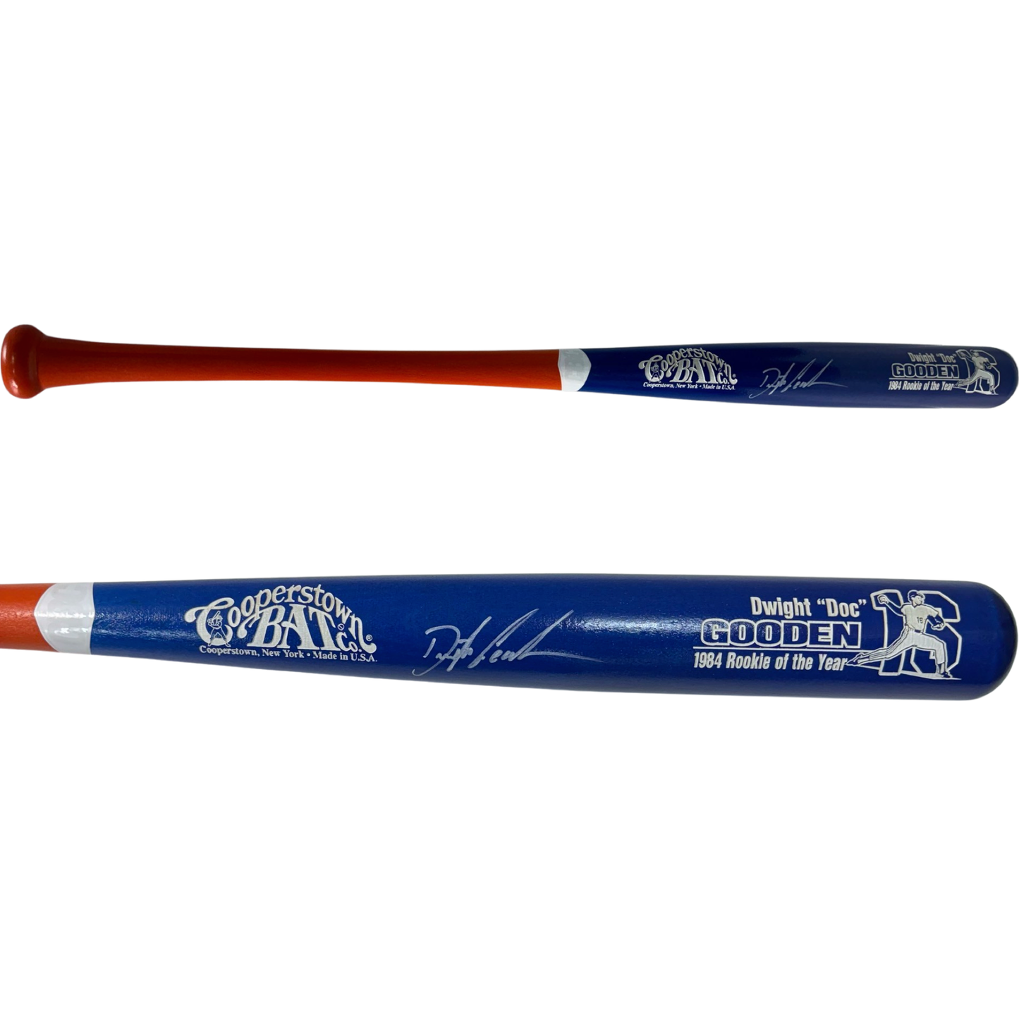 Doc Gooden Autographed New York Mets Blue Barrel Cooperstown Bat JSA