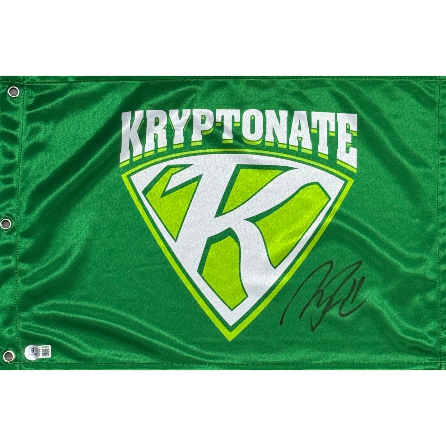 Nate Robinson Autographed New York Knicks Kryptonate Green Flag Beckett BAS