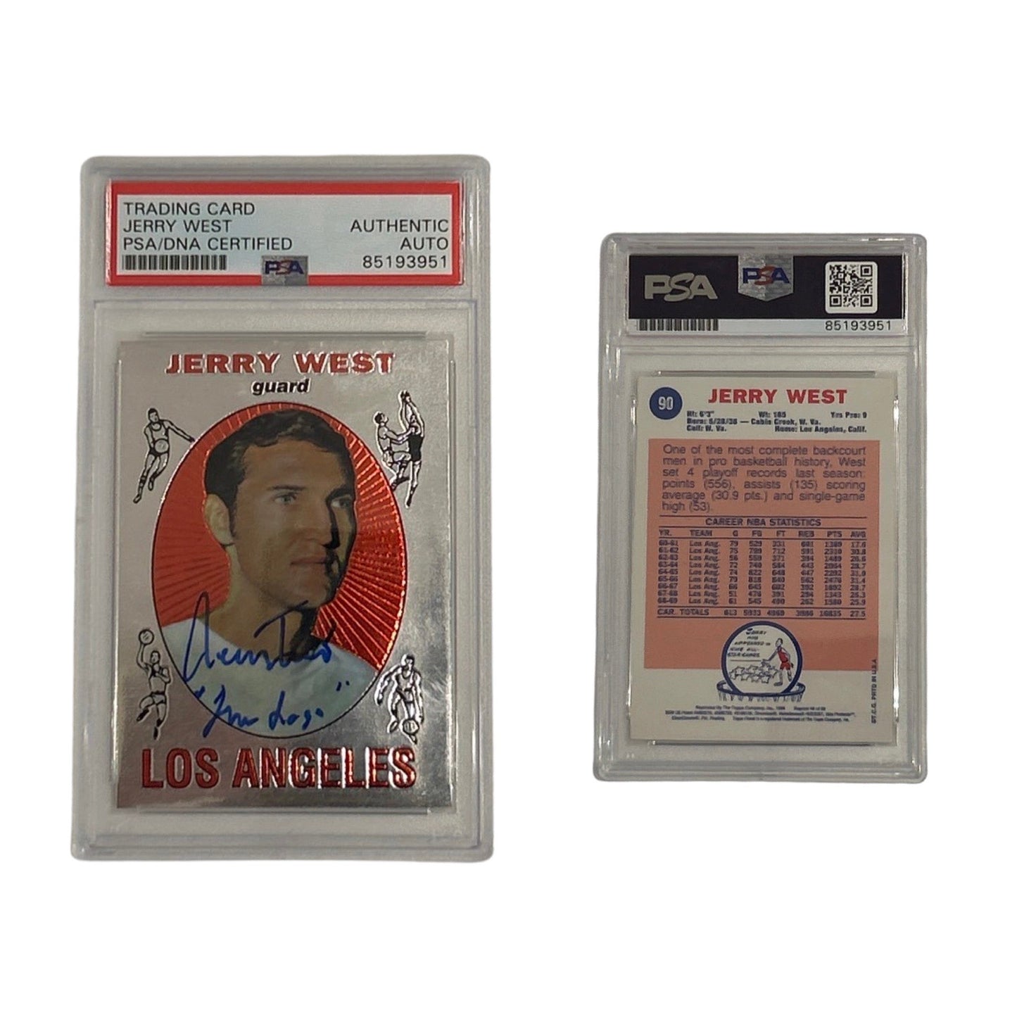 1996 RP Jerry West Topps Chrome #90 "The Logo" Inscription PSA Authentic Auto