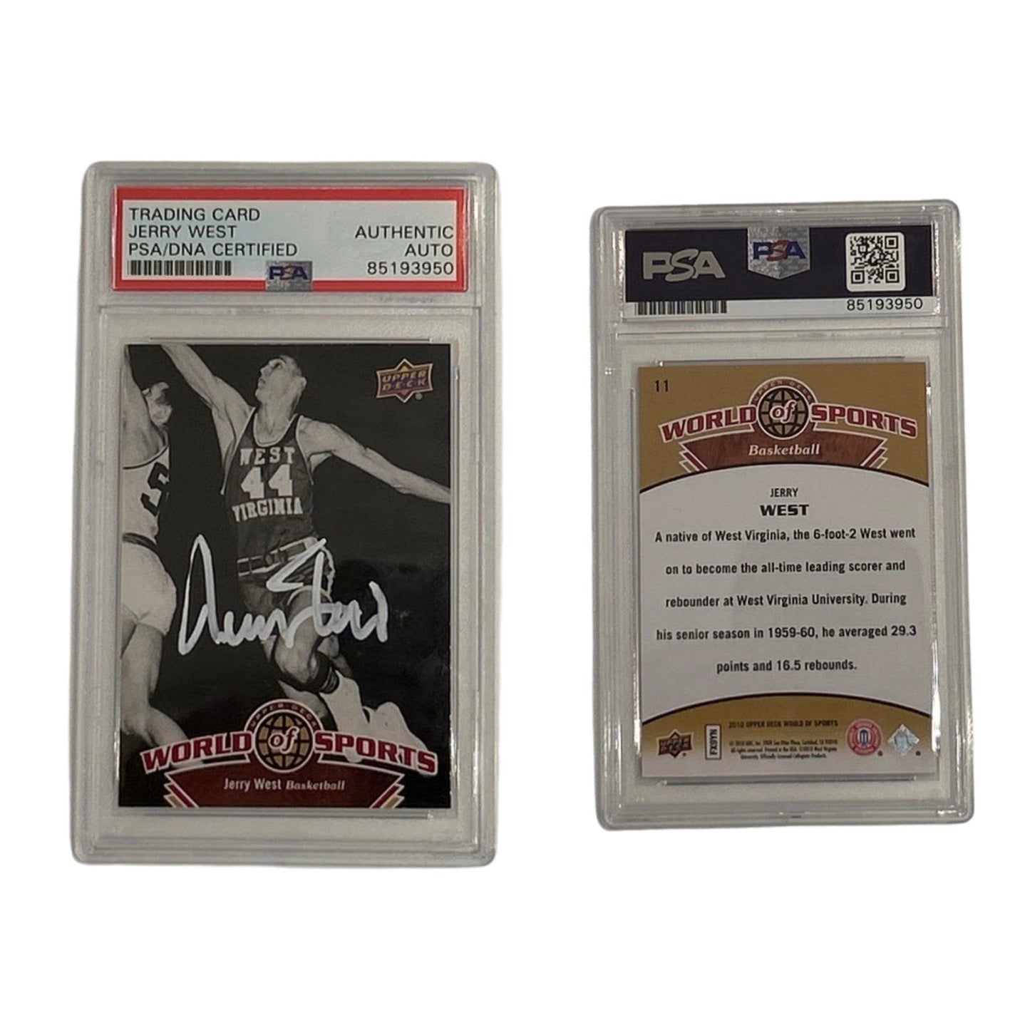 2010 Jerry West Autographed Upper Deck World of Sports #11 PSA Auto Authentic