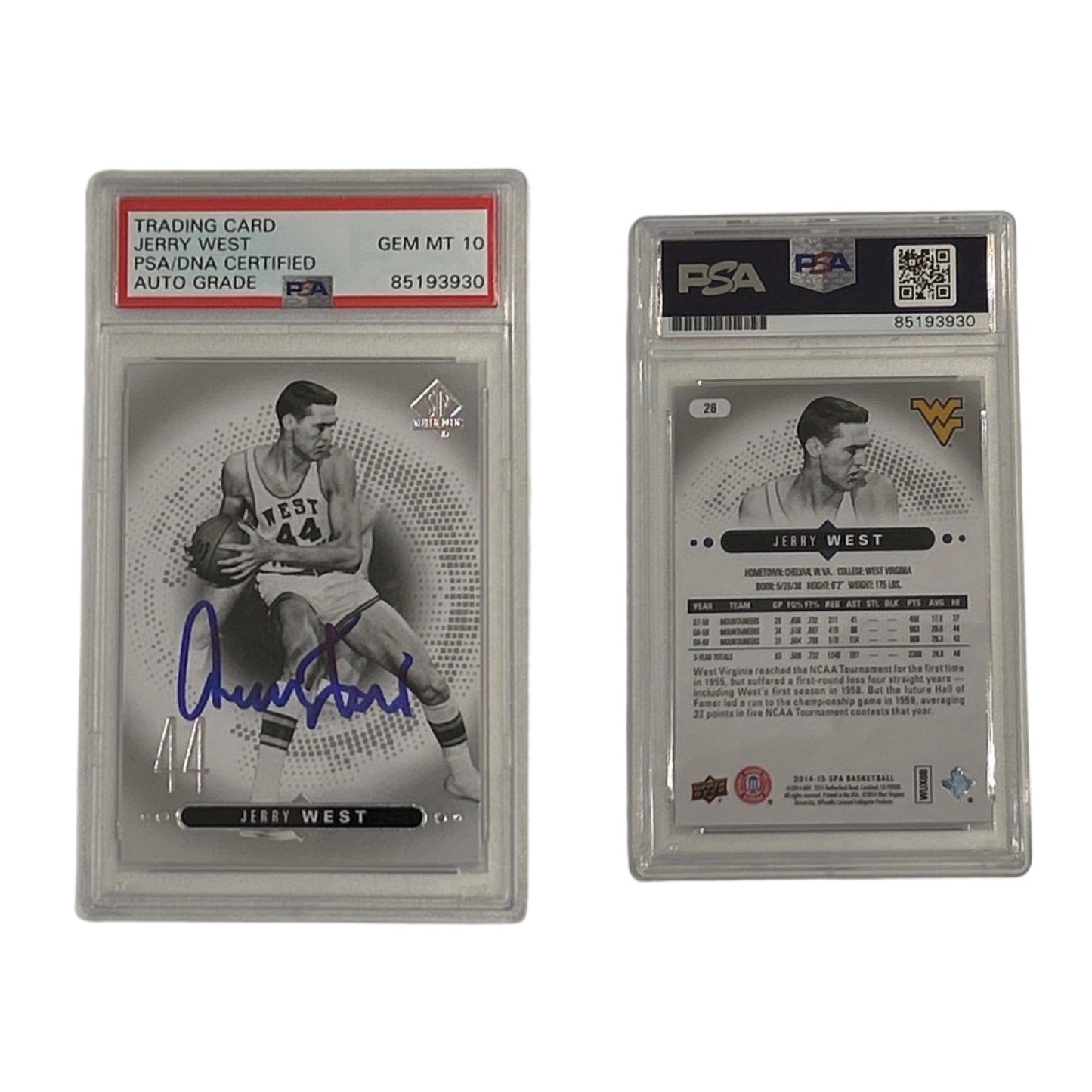 2014-15 Jerry West Autographed Upper Deck SP Authentic #26 PSA Auto GEM MT 10