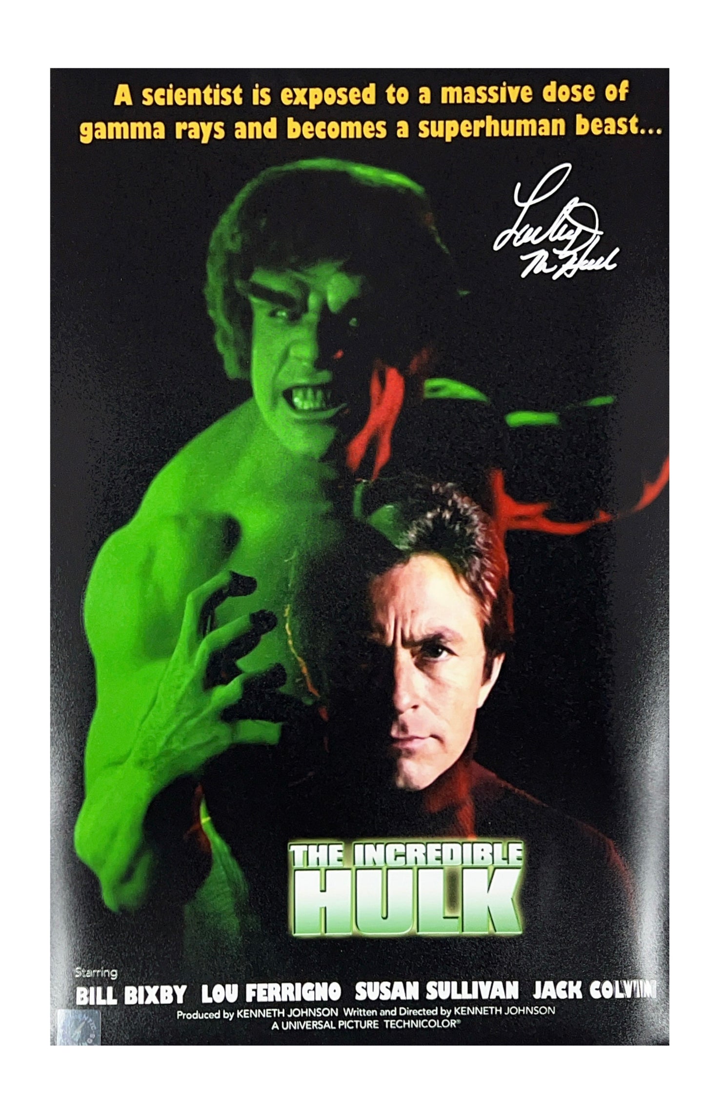 Lou Ferrigno Autographed Incredible Hulk 11x17 ASI