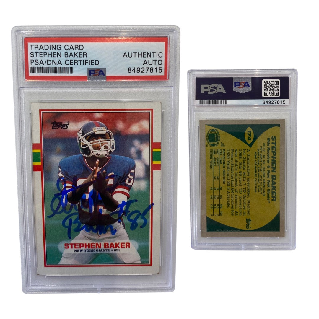 1989 Stephen Baker Topps #174 Autographed PSA Auto Authentic