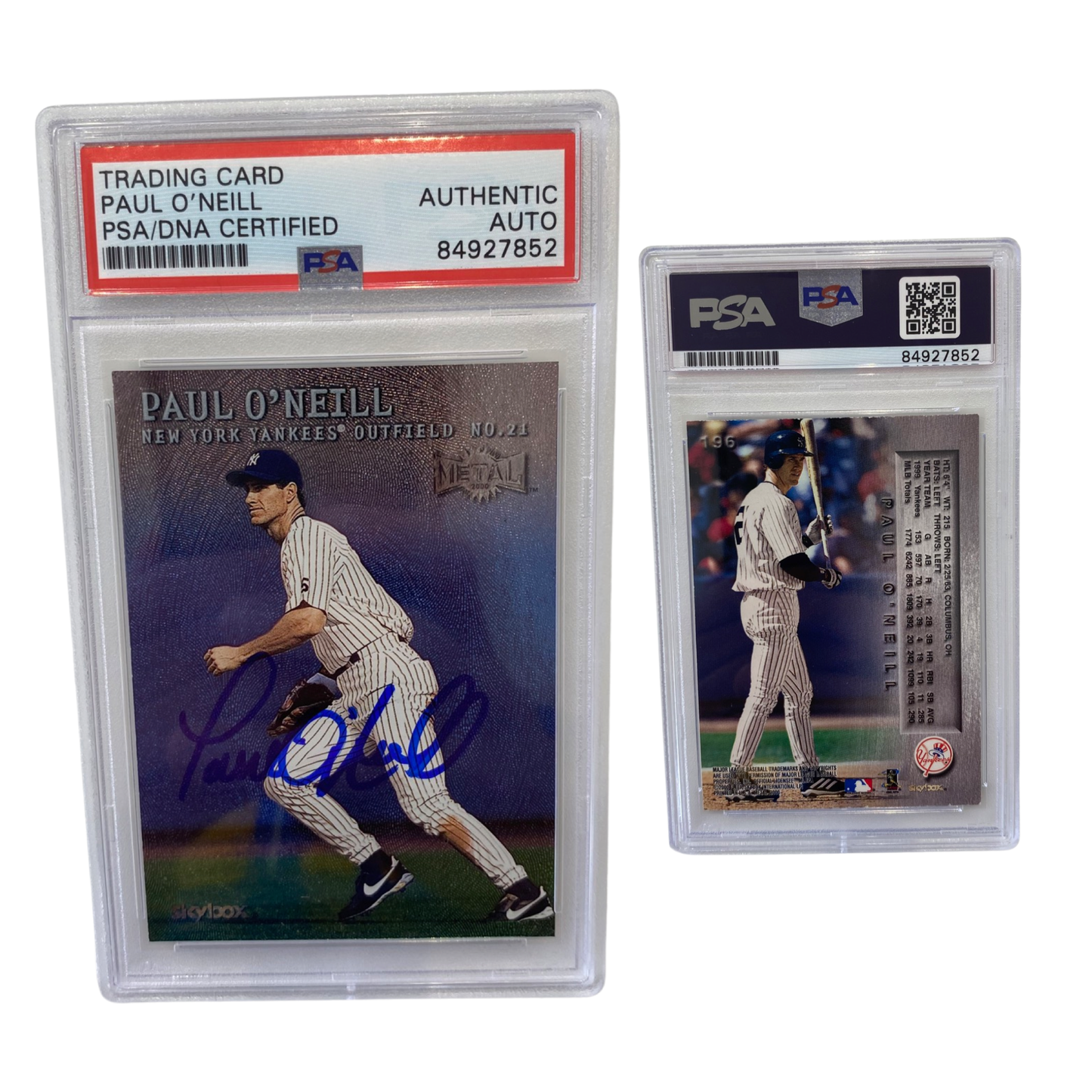 2000 Paul O'Neill Skybox Metal #196 Autographed PSA Auto Authentic