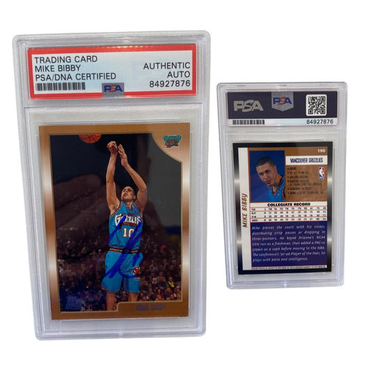 1998-99 Mike Bibby Topps Rookie Card #196 Autographed PSA Auto Authentic