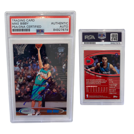 1998-99 MIke Bibby Topps Stadium Club Rookie Card #195 Autographed PSA Auto Authentic