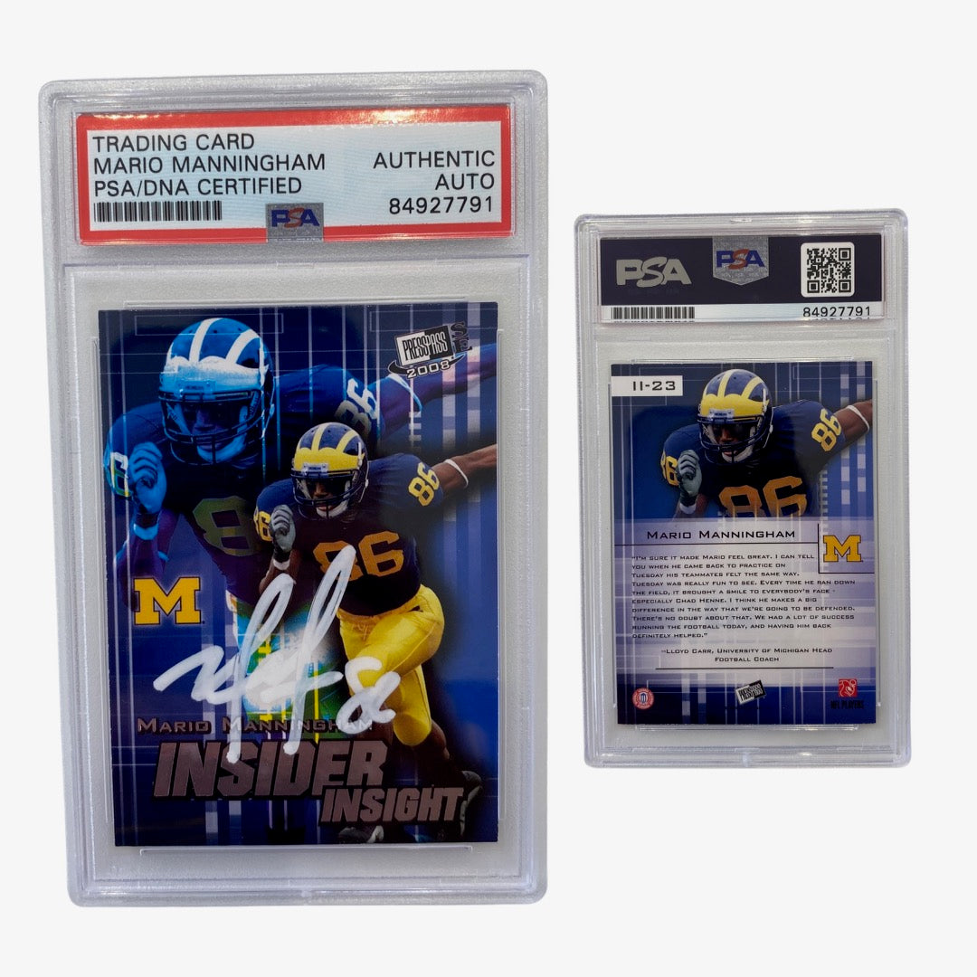 2008 Mario Manningham Press Pass Rookie Card Insider Insight #23 Autographed PSA Auto Authentic