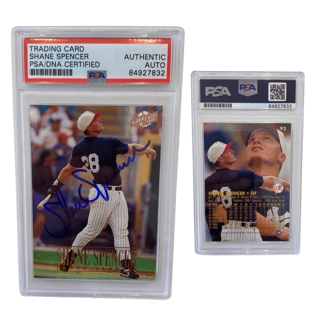 1996 Shane Spencer Fleer Excel #93 Autographed PSA Auto Authentic