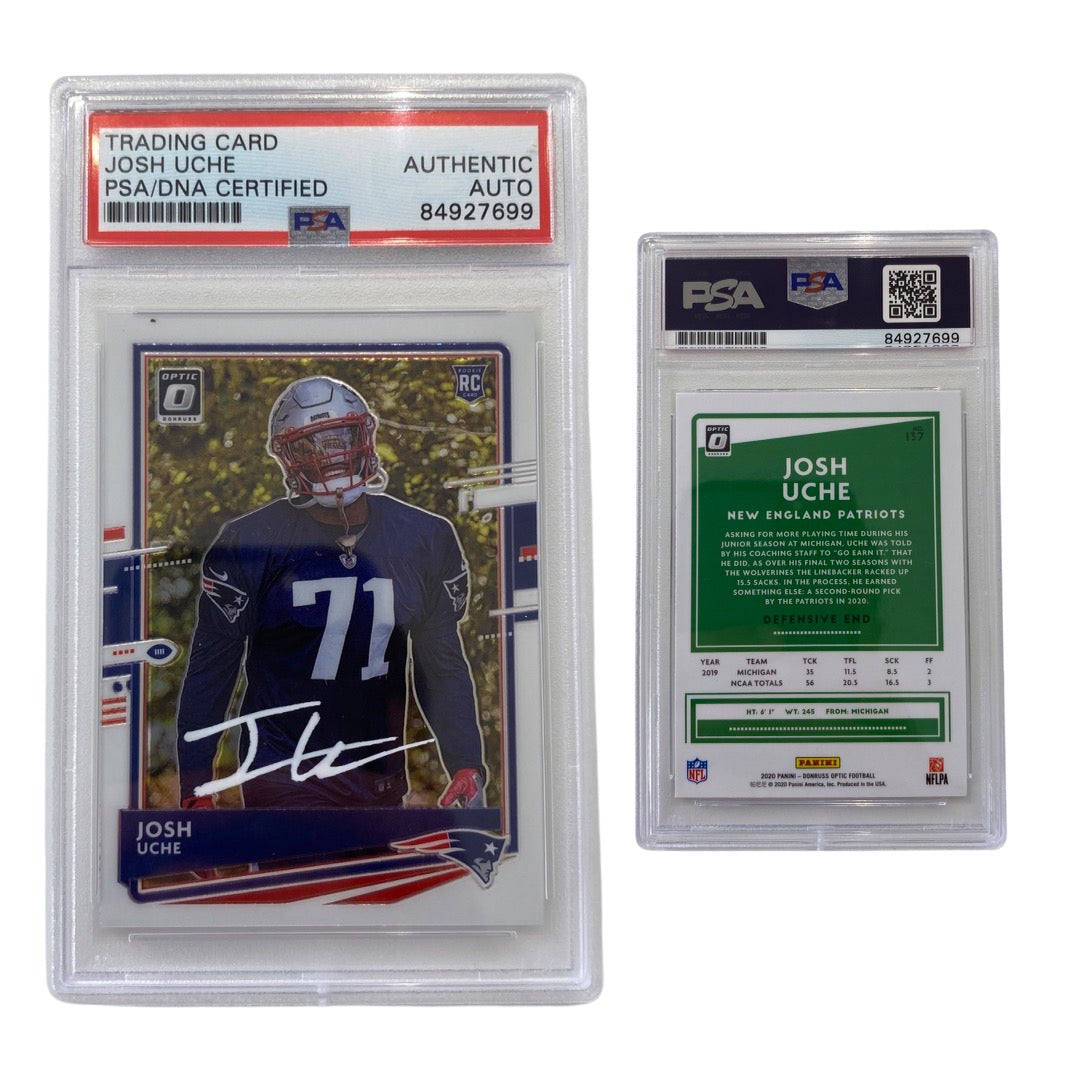2020 Josh Uche Panini Donruss Optic Rookie Card #137 Autographed PSA Auto Authentic
