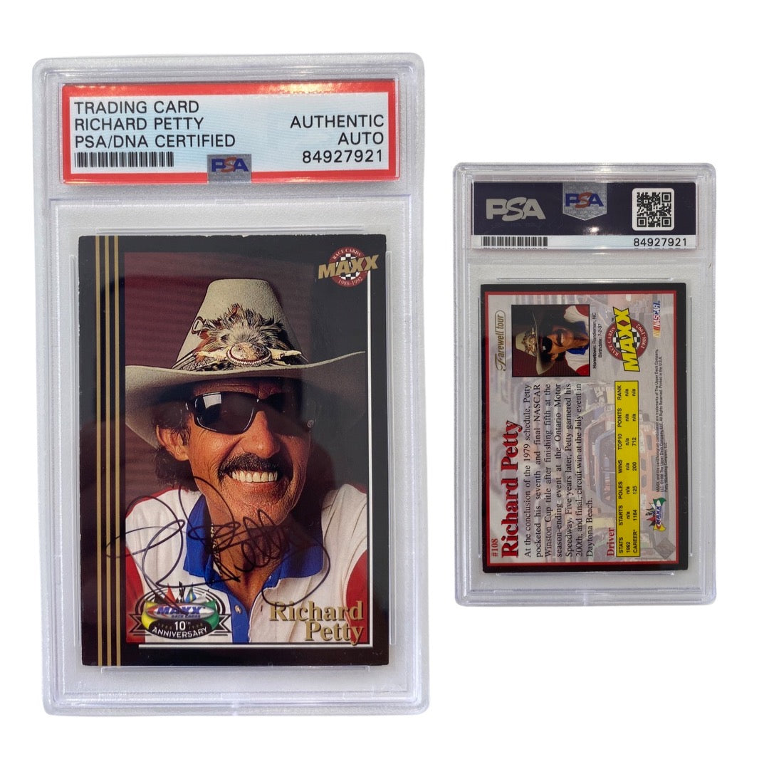1998 Richard Petty Maxx Race Cards 10th Anniversary Farewell Tour #108 Autographed PSA Auto Authentic