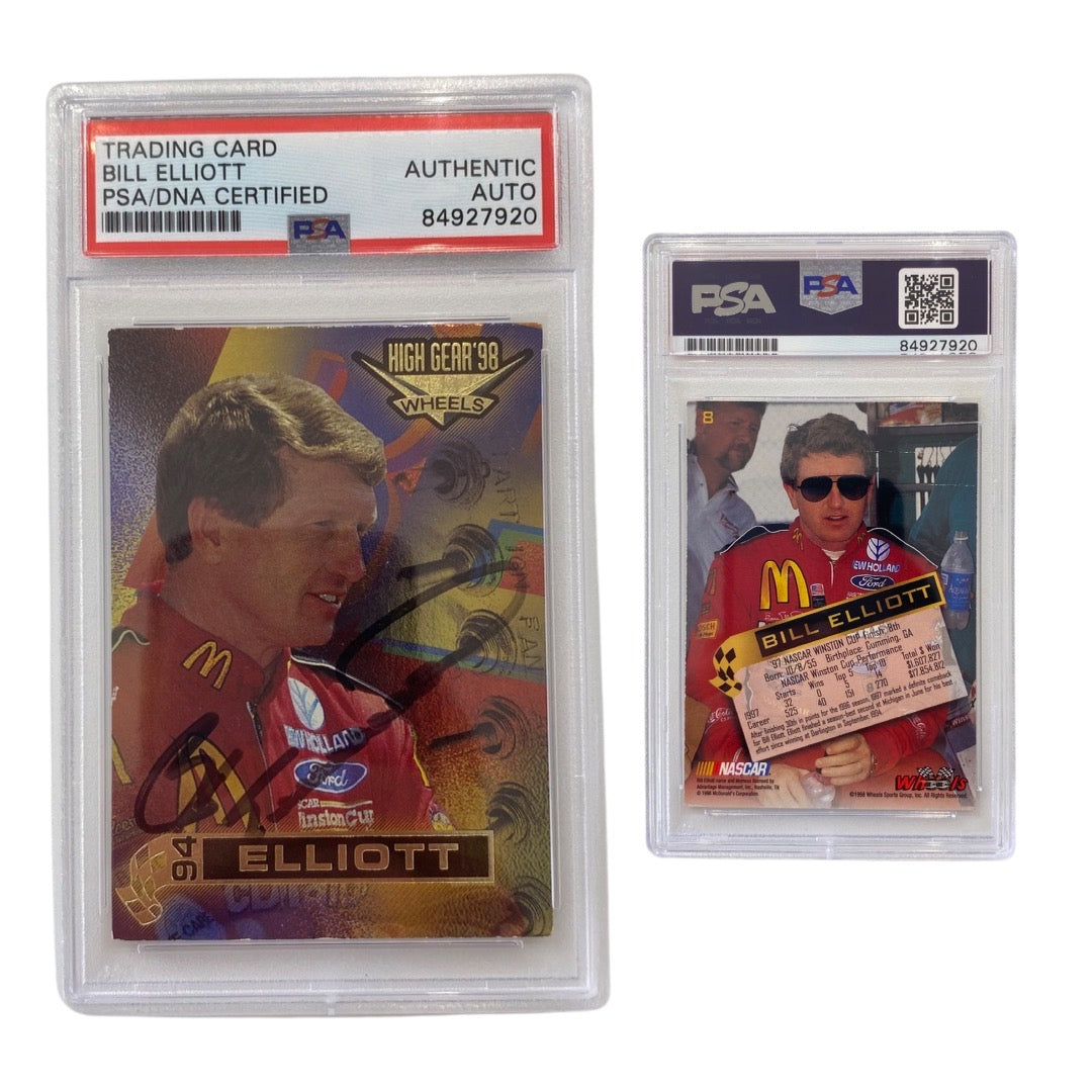 1998 Bill Elliott High Gear Wheels #8 Autographed PSA Auto Authentic