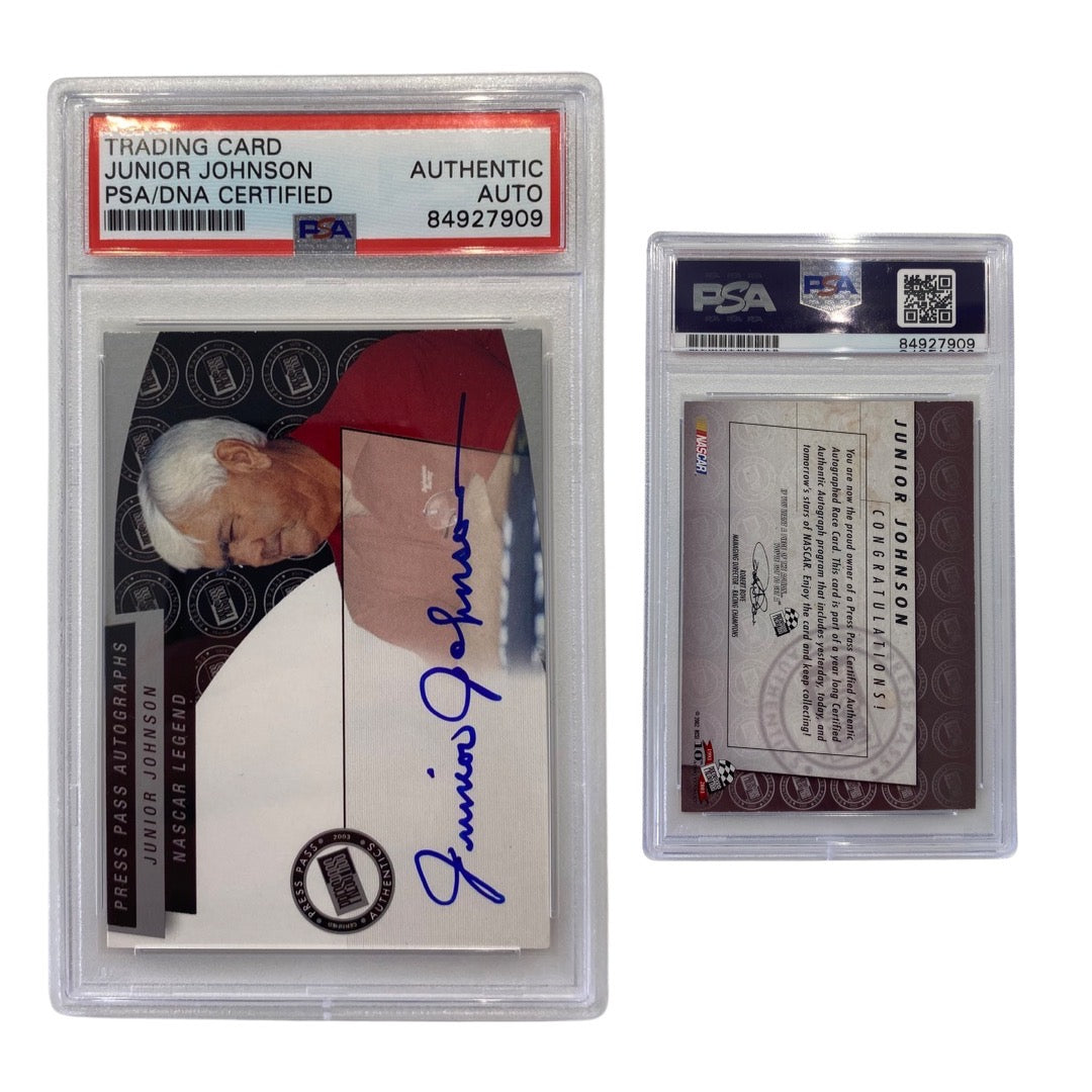 2002 Junior Johnson Press Pass 10th Anniversary Nascar Legend Autographed PSA Auto Authentic