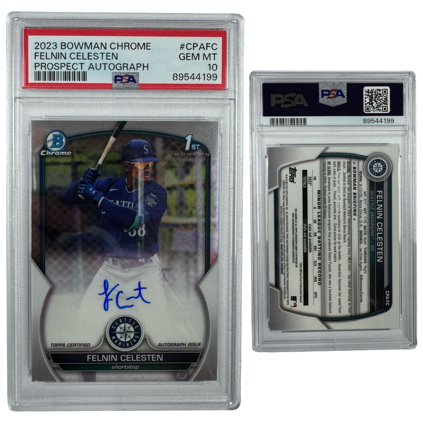 2023 Felnin Celesten Autographed Bowman Chrome Prospects #CPAFC PSA GEM MT 10
