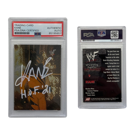 2000 Kane WWF #9 "H.O.F. 21" Inscription PSA Authentic Auto
