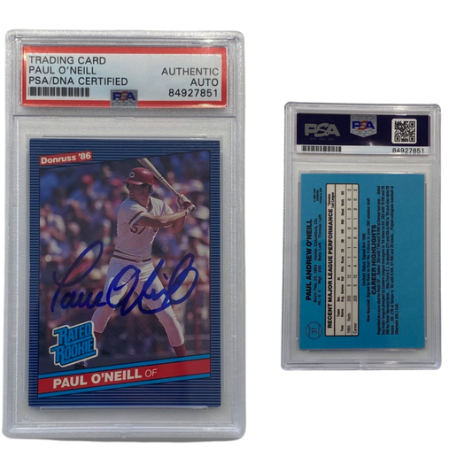 1986 Paul O'Neill Donruss Rated Rookie #37 Autographed PSA Auto Authentic