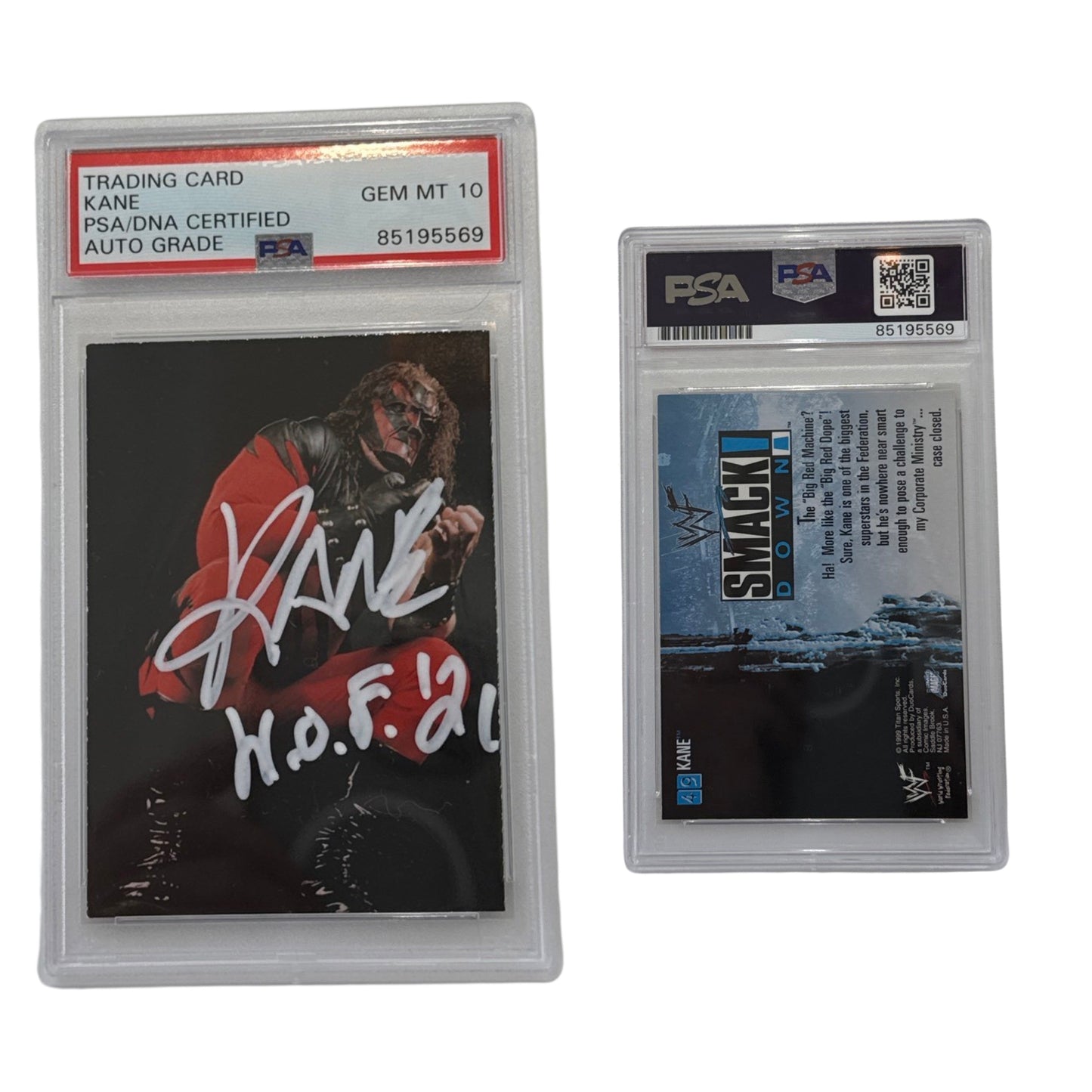 1999 Kane WWF #49 "H.O.F. 21" Inscription PSA GEM MT 10 Auto