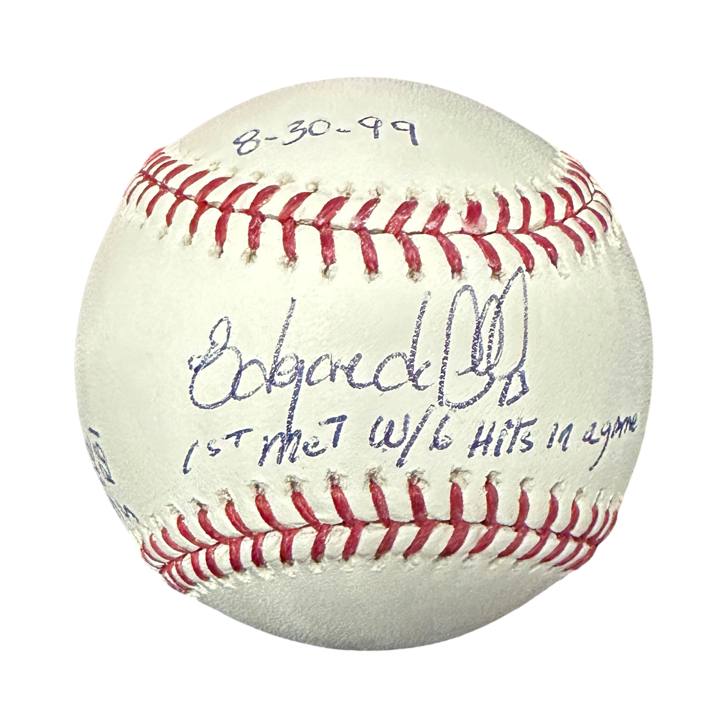 Edgardo Alfonzo Autographed New York Mets "1st Met W/ 6 Hits in a Game, 6-6 3 HR 5 RBI, 8-30-99, 16-TB 6R" Inscribed OMLB JSA