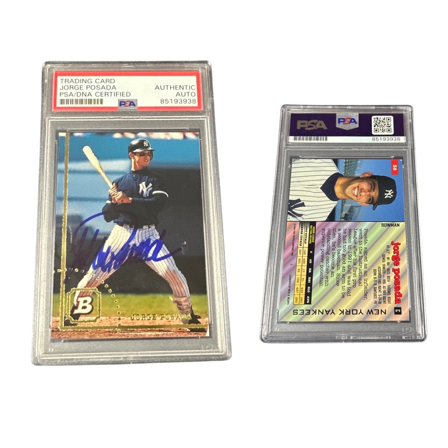 1994 Jorge Posada Bowman Rookie #38 PSA Authentic Auto