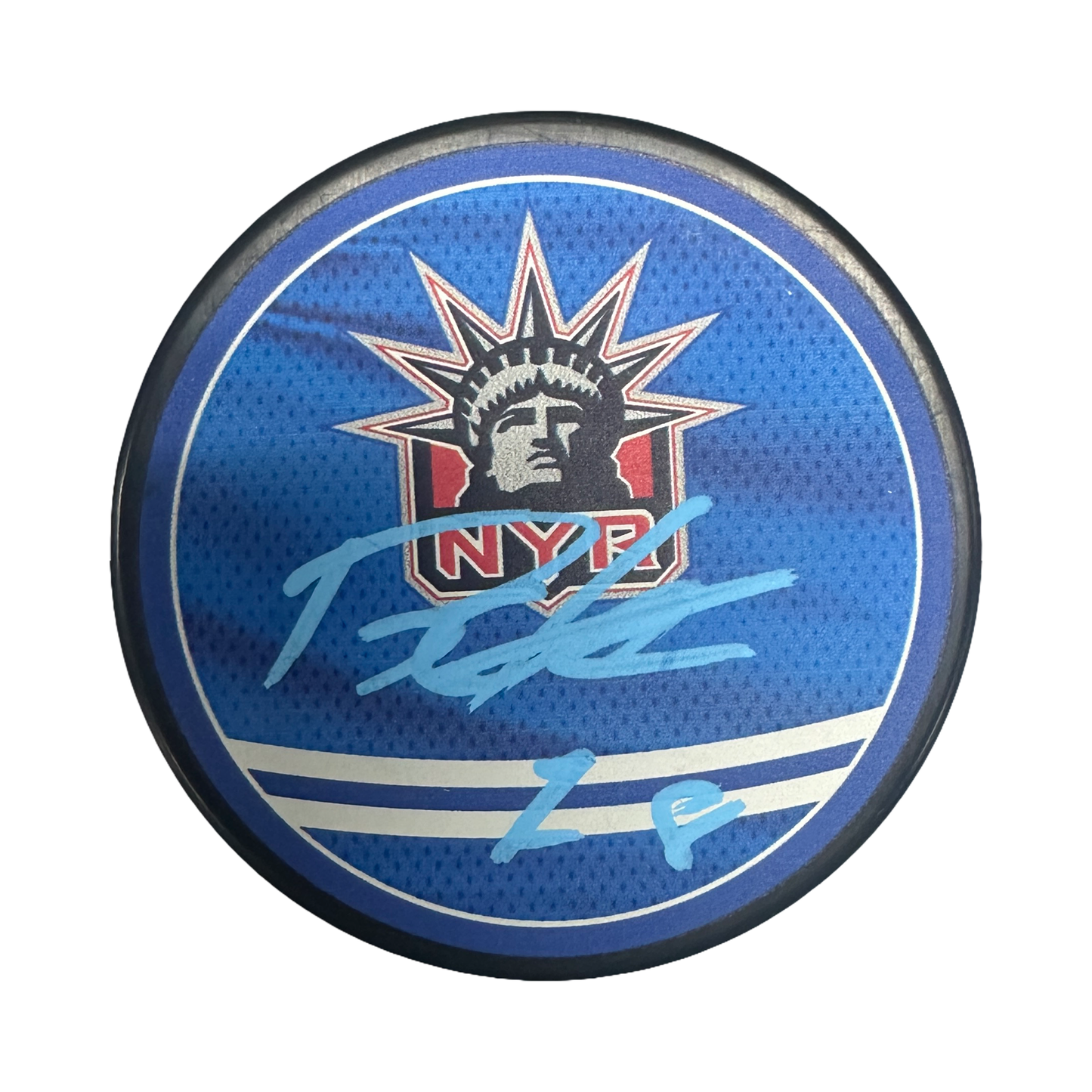 Brennan Othmann Autographed New York Rangers Logo Puck JSA