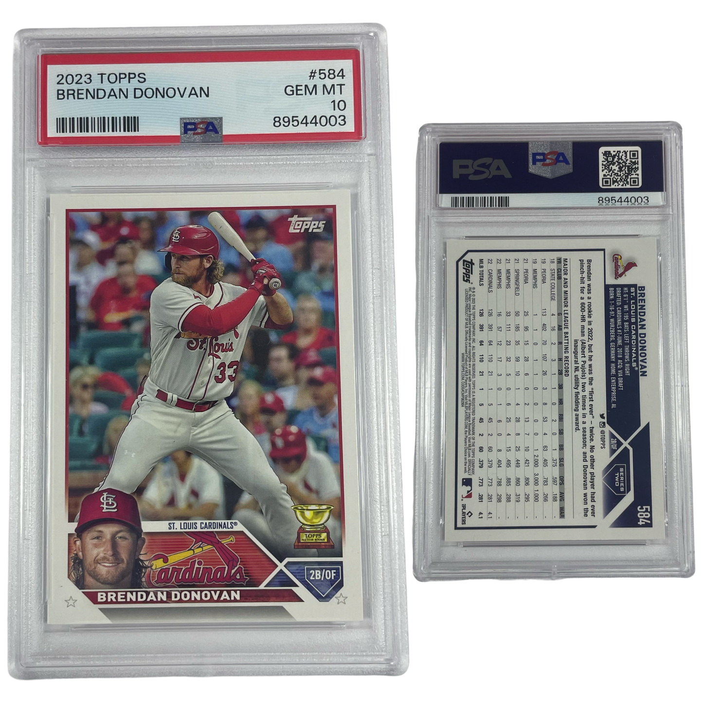 2023 Brendan Donovan Topps Printing Error #584 PSA GEM MT 10