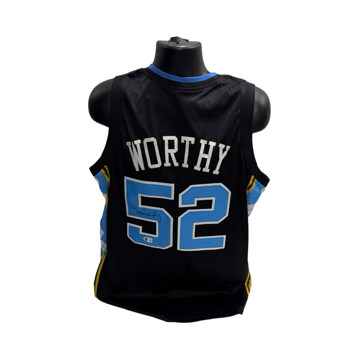 James Worthy Autographed North Carolina Black Jersey BAS
