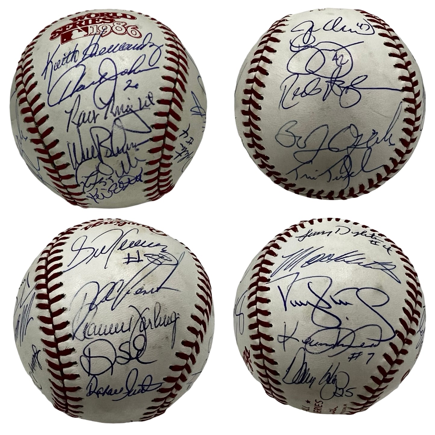 1986 New York Mets Autographed 1986 World Series Logo Ball JSA