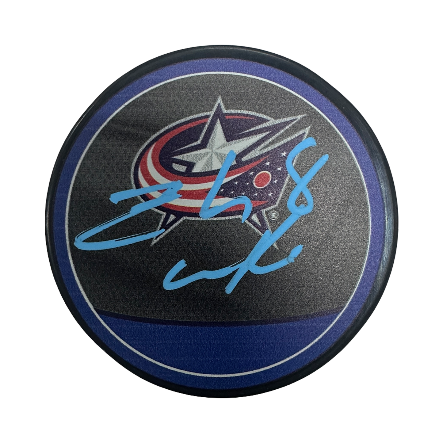 Zach Werenski Autographed Columbus Blue Jackets Logo Puck JSA