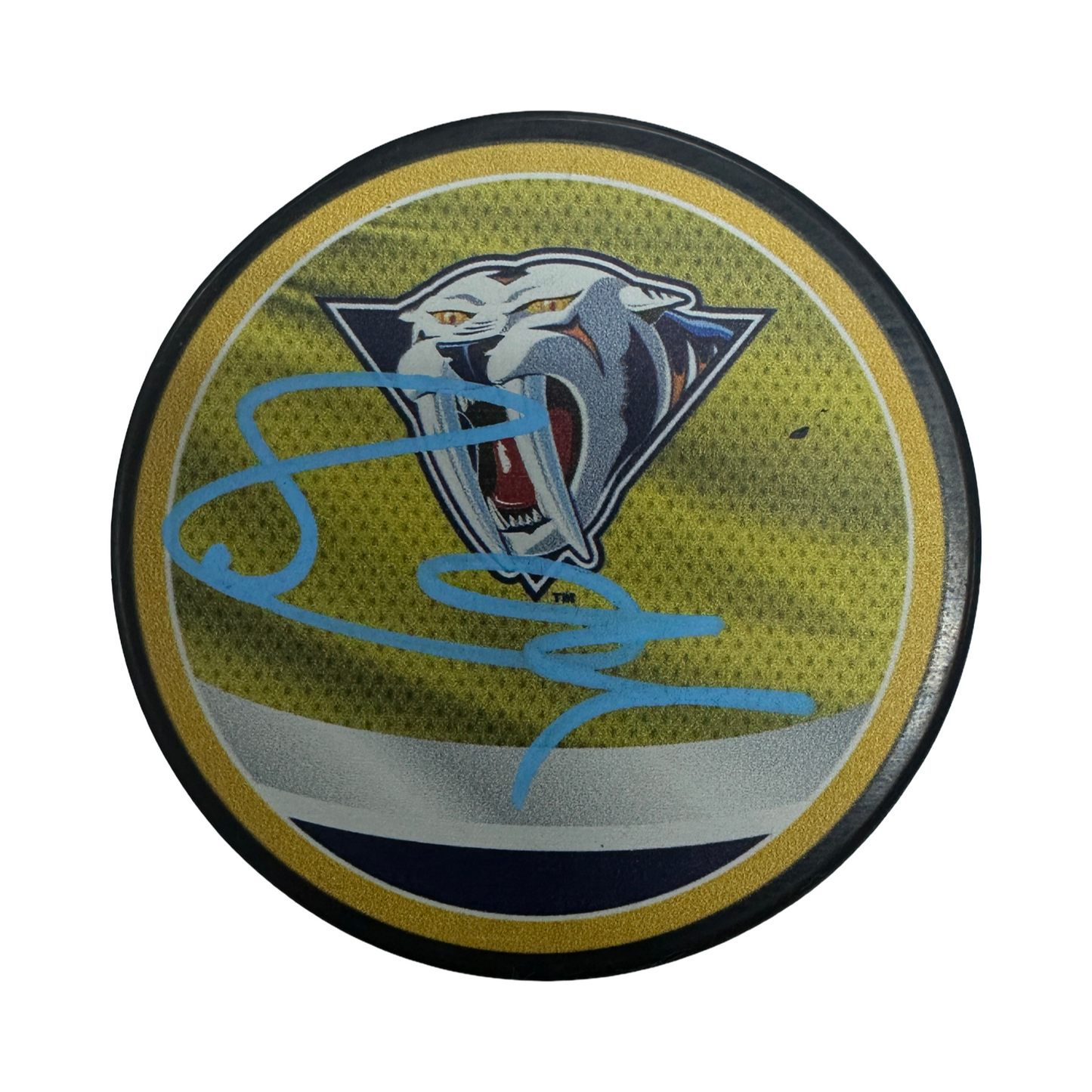 Peter Foresburg Autographed Nashville Predators Logo Puck JSA