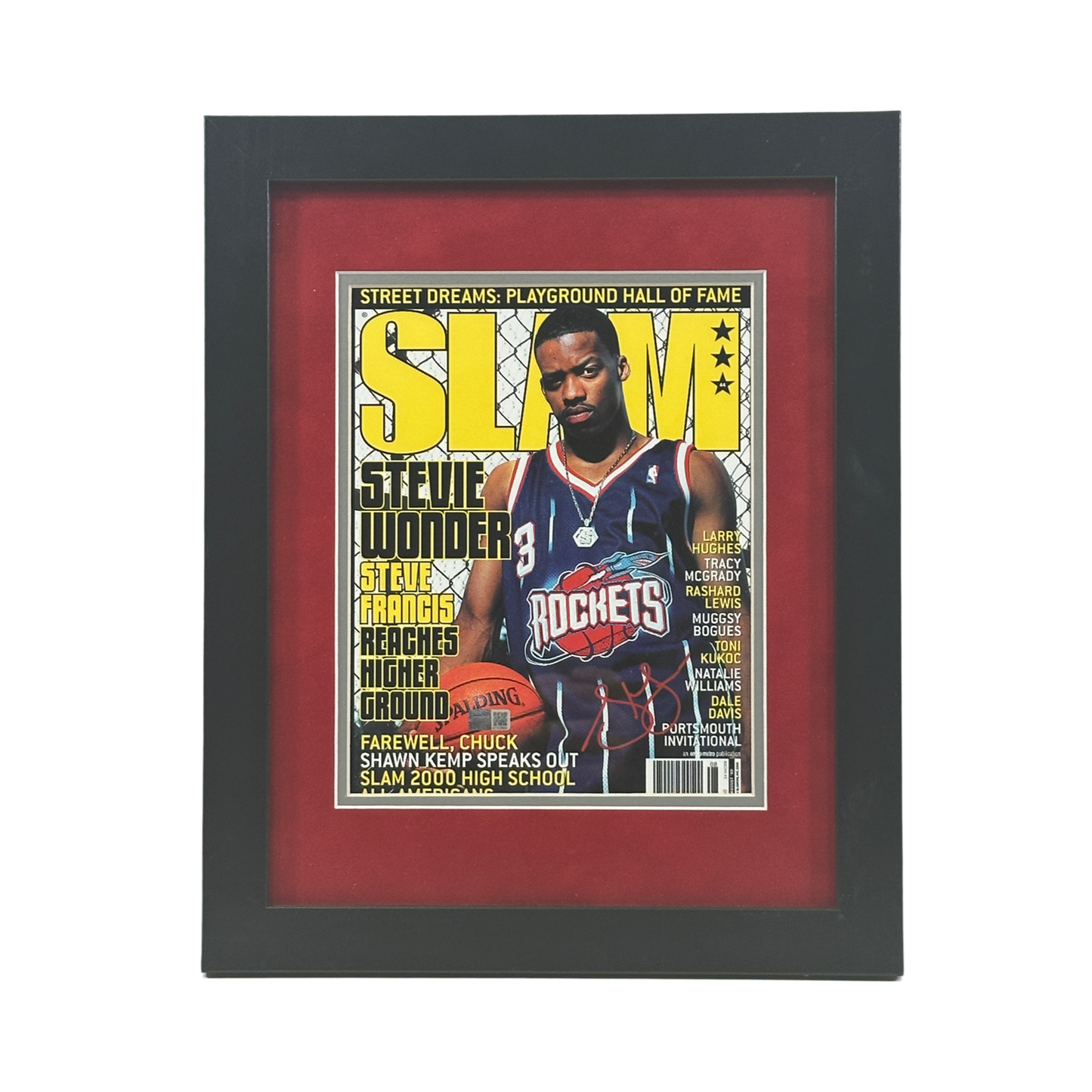 Steve Francis Autographed Houston Rockets SLAM Magazine 8x10 Steiner CX