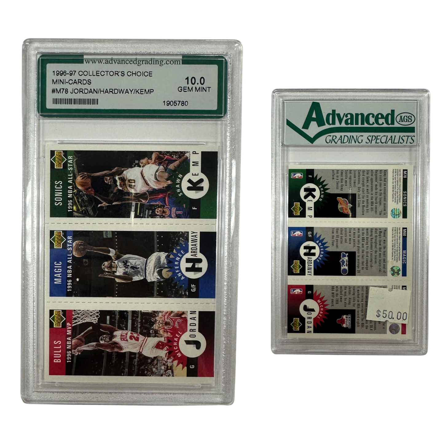1996-97 Jordan/Hardaway/Kemp Collectors Choice Mini-Cards #M78 AGS 10 GEM MINT