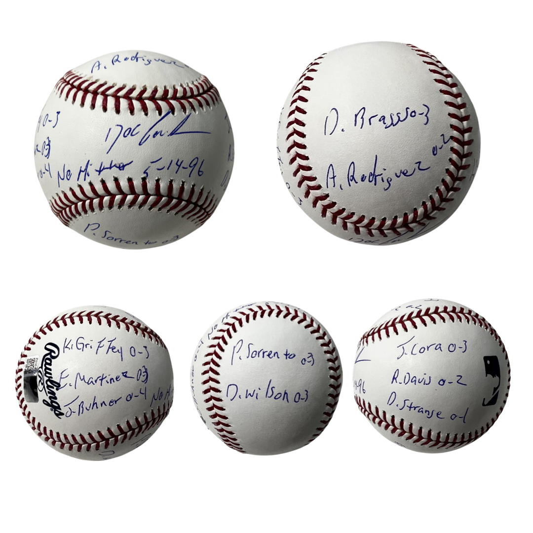 Doc Gooden Autographed OMLB "No Hitter 5-14-96 & Full Box Score" Inscriptions Steiner CX