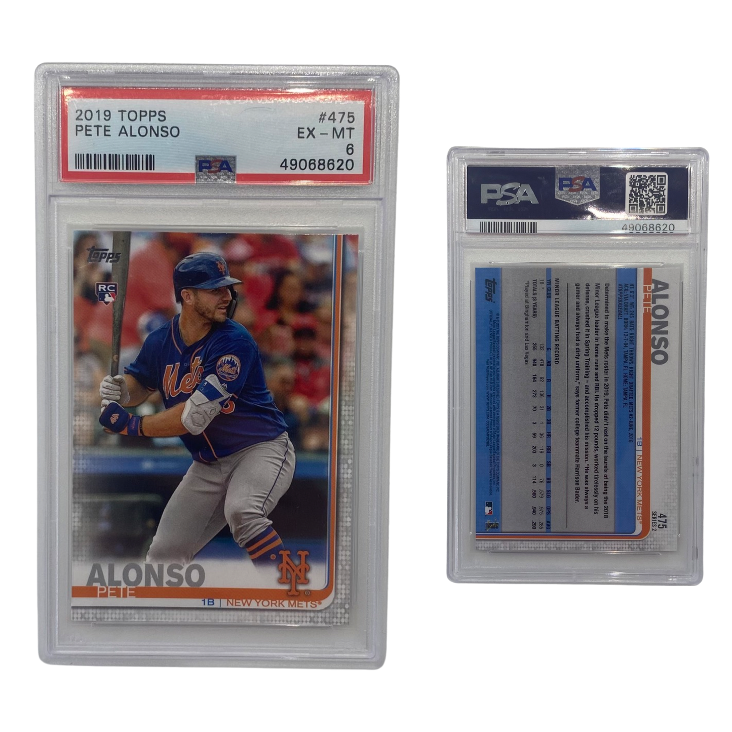 2019 Pete Alonso Topps #475 PSA 6 EX-MT