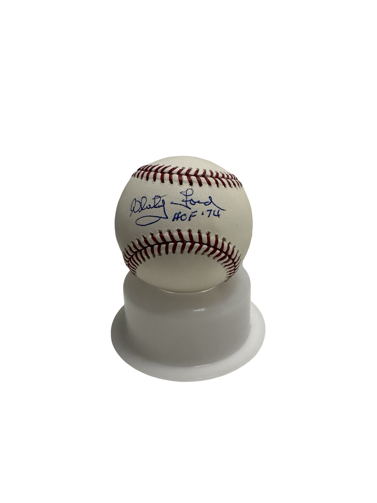 Whitey Ford Autographed Hall of Fame 1974 Baseball PSA COA