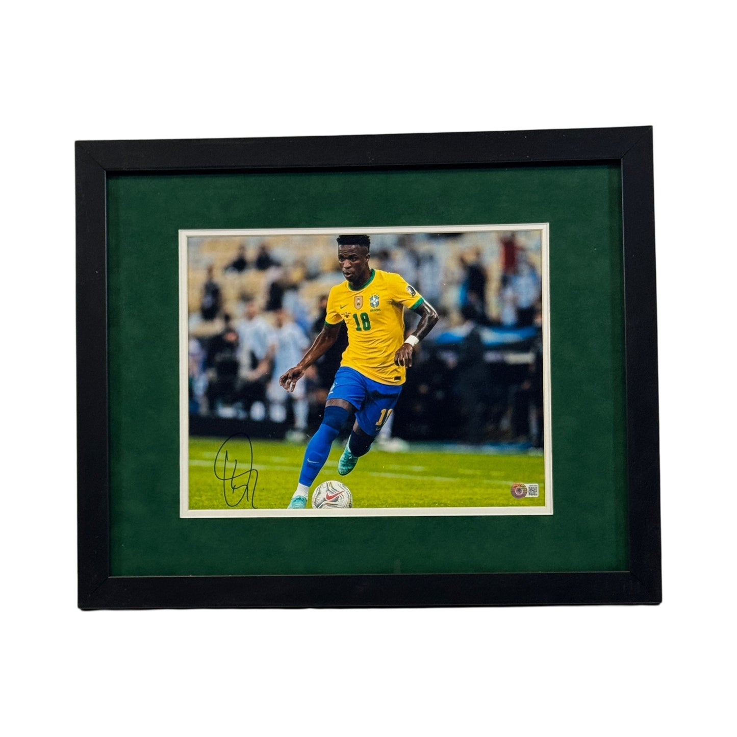 Vinicius Jr. Autographed 11x14 Brazil Beckett - Framed