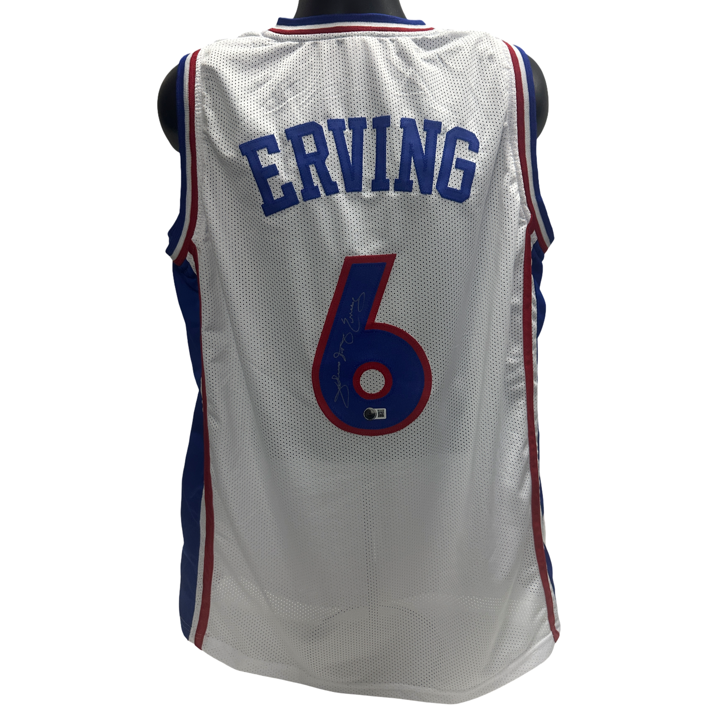 Julius Dr J Erving Autographed Philadelphia 76ers White Jersey Beckett