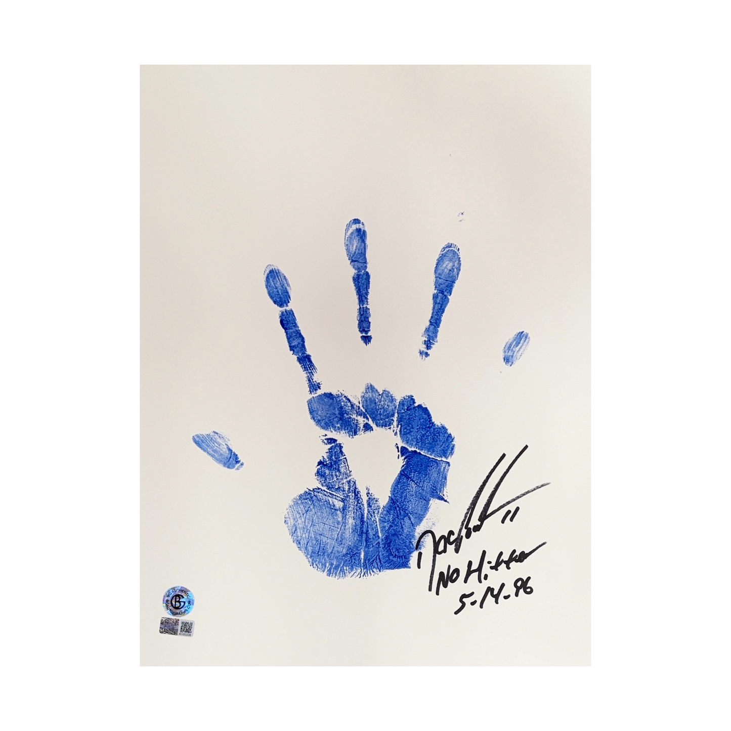 Doc Gooden Autographed New York Yankees 11x14 w/ Blue Handprint No Hitter 5-14-96 Inscription Steiner CX - Unframed