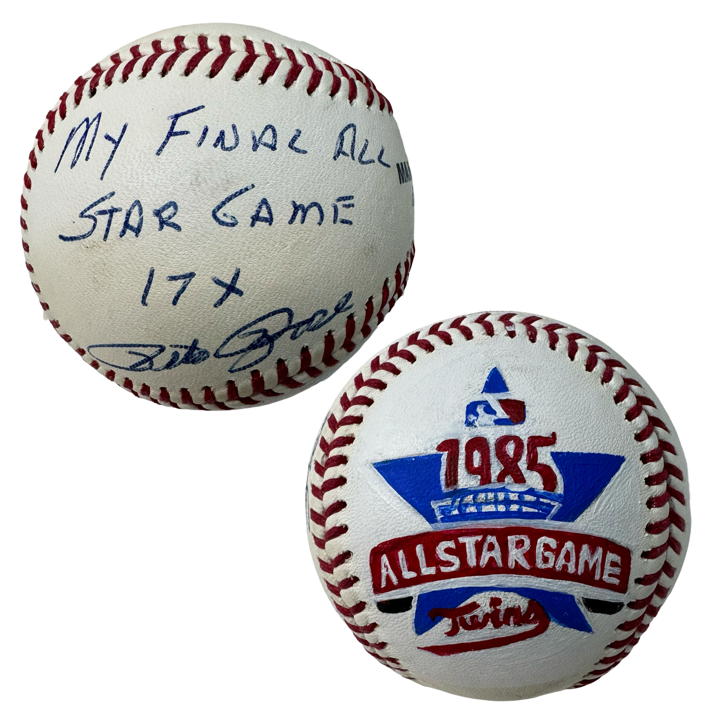 Pete Rose Autographed Lopa Painted 1985 All Star Game Logo OMLB My Final All Star Game 17x Inscription Beckett