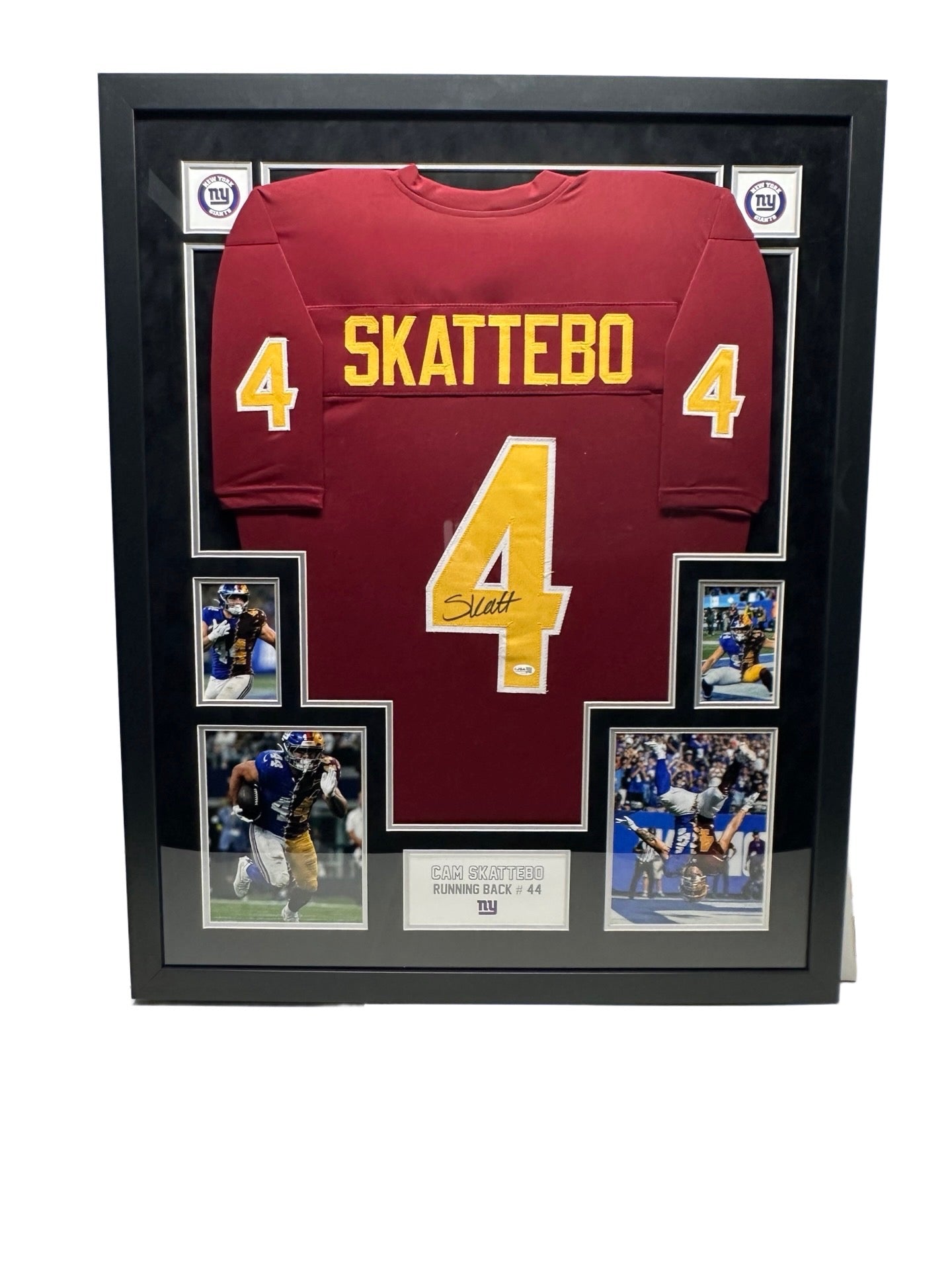 Cameron Skattebo Autographed Framed New York Giants Arizona State Jersey JSA COA