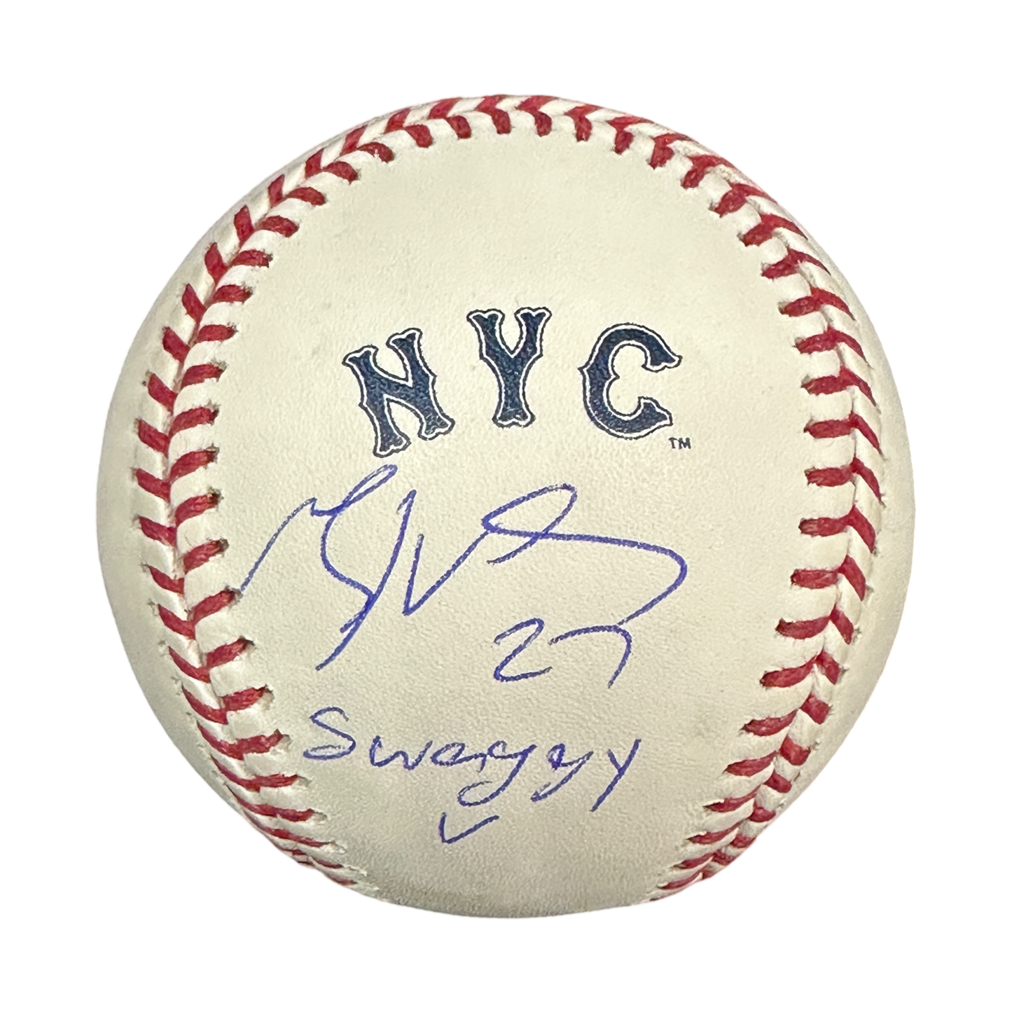 Mark Vientos Autographed New York Mets "Swaggy V" Inscribed N.Y.C OMLB Beckett