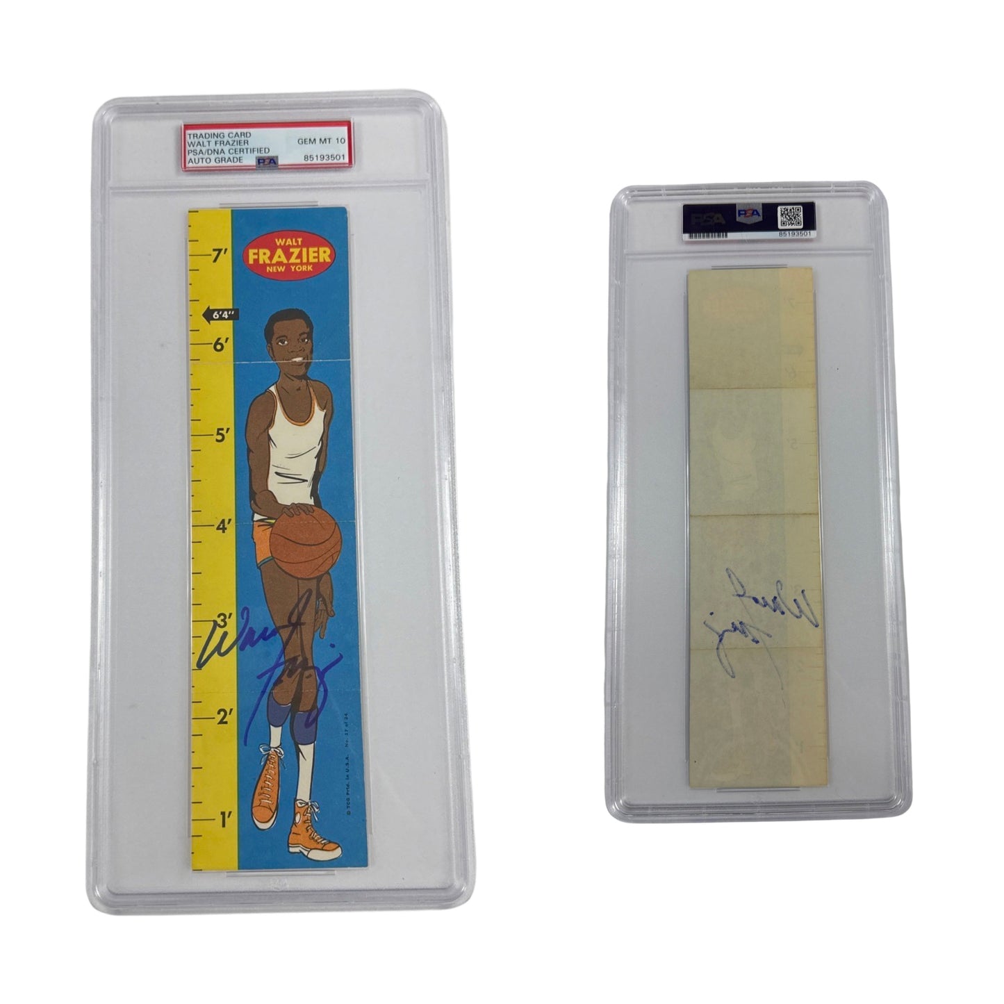 Walt Clyde Frazier Autographed New York Knicks Topps Ruler Card PSA Auto GEM MT 10