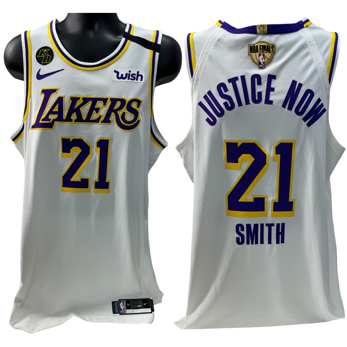 JR Smith Los Angeles Lakers 2020 NBA Finals Game Used Jersey White